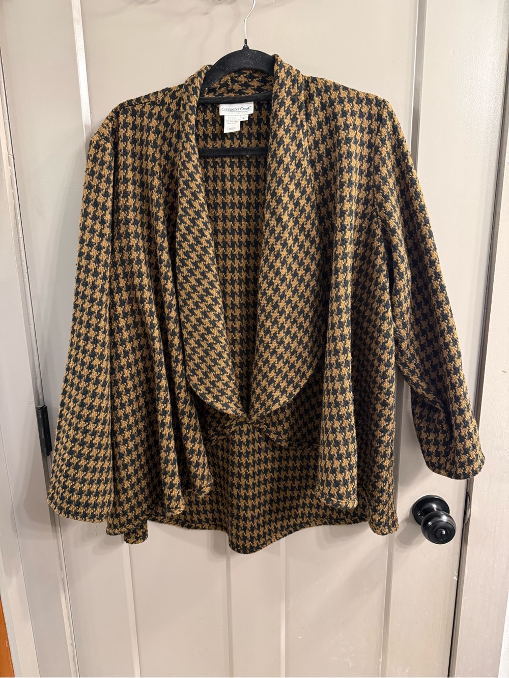 Coldwater Creek Houndstooth Open-Front Jacket
